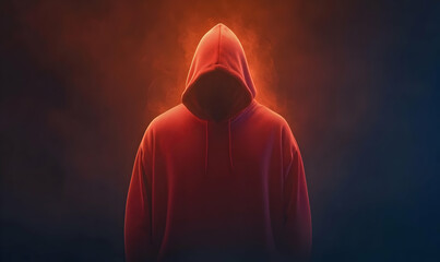 Poster - Mysterious Figure in Dark Hoodie Representing Cyber Defense Concept