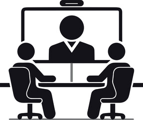 Poster - Virtual Business Meeting with Two People and Video Conference Call