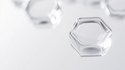 Poster - Abstract image of clear geometric shapes on white surface