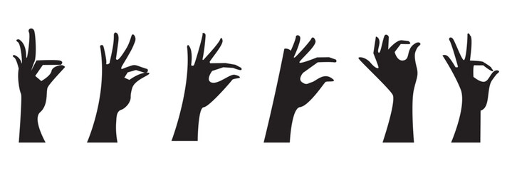 Hand icon vector isolated on white background. Hand gesture. hand stop