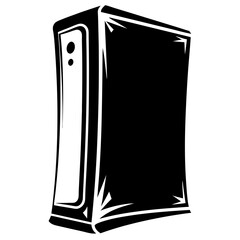 Poster - Stylized illustration of a computer case, isolated on a white background