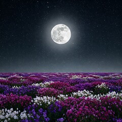 full moon over the night