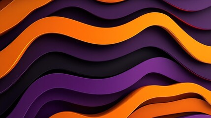 Poster - abstract background of wavy bands in various autumnal colors