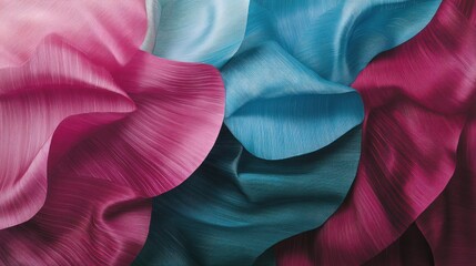 Poster - colorful flowing fabric drapes and folds across the image space
