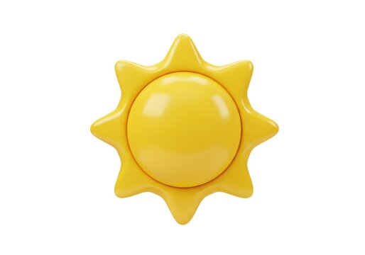 3d rendered yellow sun isolated on white background