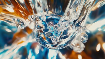 Poster - clear water cascading with swirling patterns around a central focus point