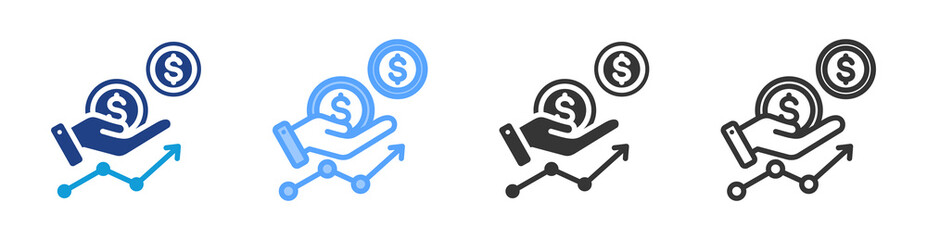 Poster - Revenue icon set multiple style collection