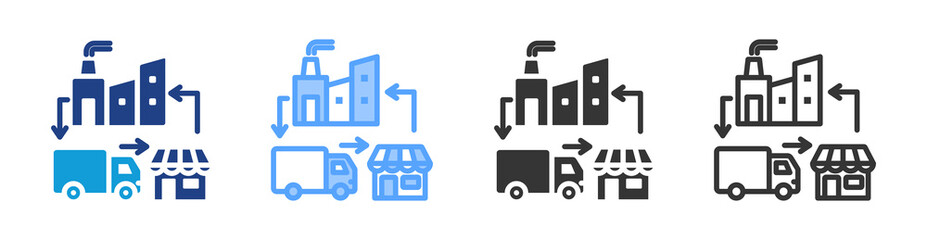 Poster - Supply Chain icon set multiple style collection
