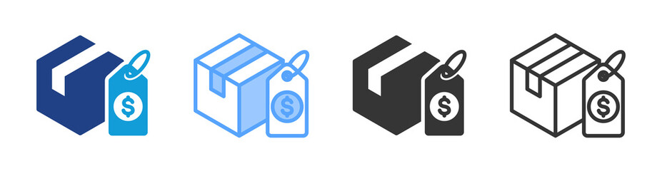 Poster - Pricing icon set multiple style collection