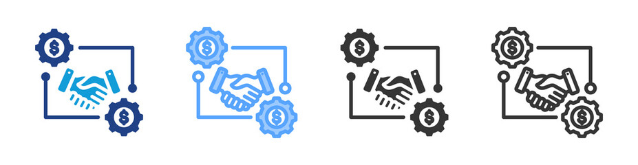 Poster - Sourcing icon set multiple style collection