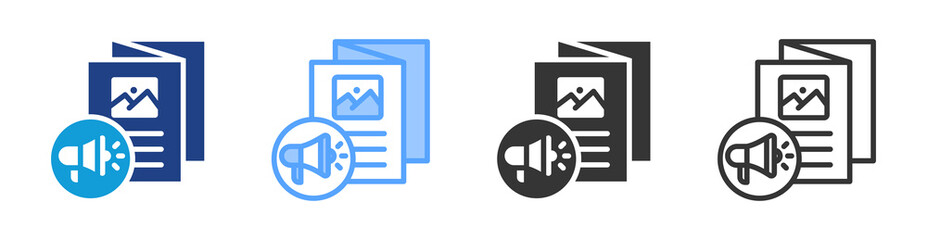 Poster - Brochure icon set multiple style collection