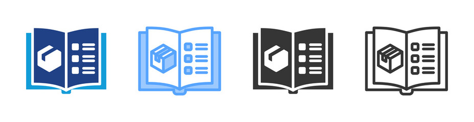 Fototapete - Catalogue icon set multiple style collection