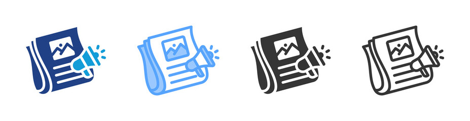 Aufkleber - Newspaper Advertising icon set multiple style collection