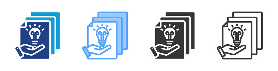 Poster - White Paper icon set multiple style collection