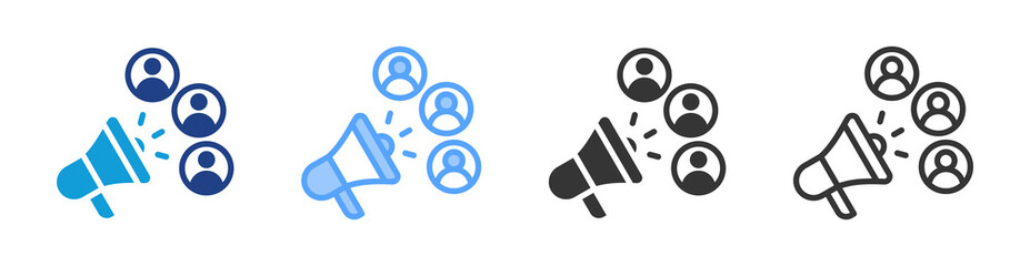 Fototapete - Public Relations icon set multiple style collection