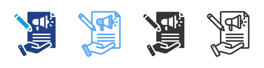 Aufkleber - Copywriting Agency icon set multiple style collection