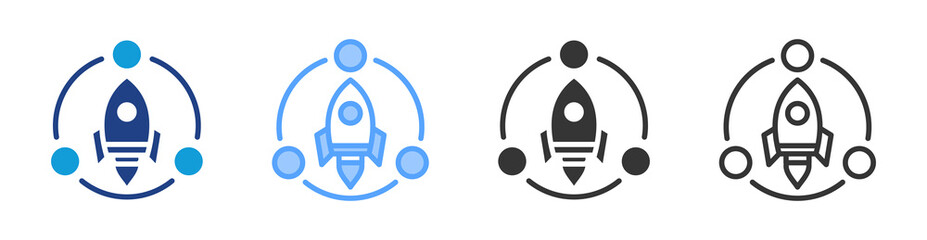 Fototapete - Lean Startup icon set multiple style collection