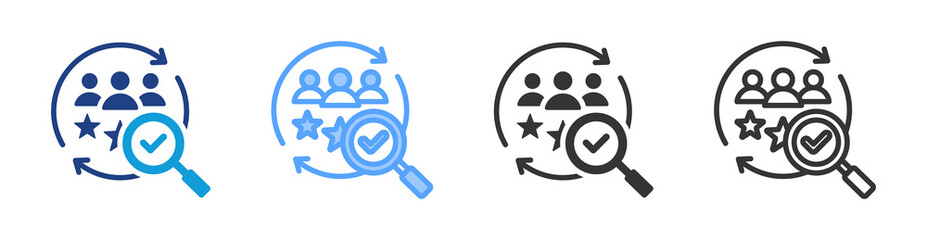 Poster - Customer Validation icon set multiple style collection