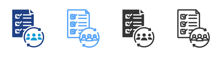 Poster - Plan icon set multiple style collection