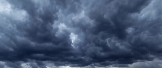 Wall Mural - Anamorphic video Thunderstorm and lightning on the black clouds