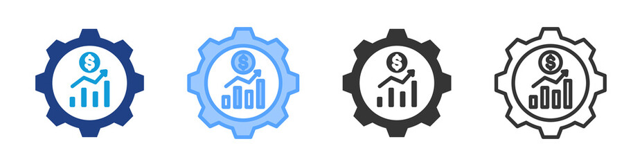 Poster - Financial Industry icon set multiple style collection
