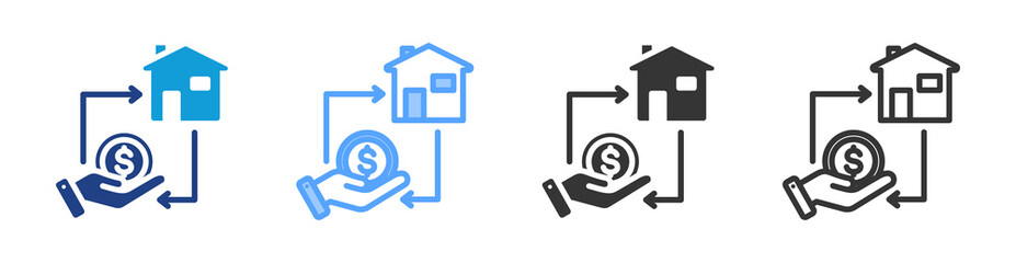 Poster - Mortgage Loan icon set multiple style collection