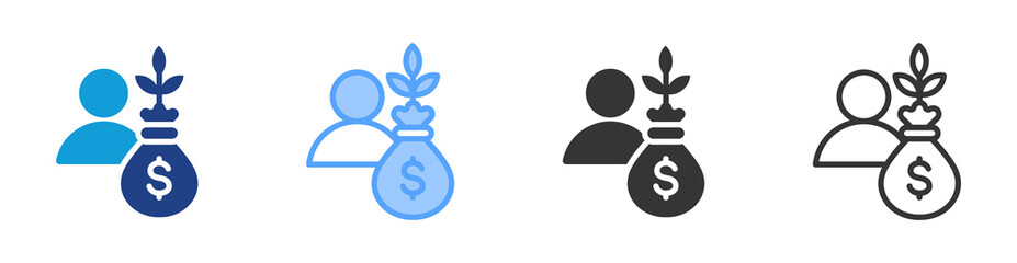 Poster - Investor icon set multiple style collection