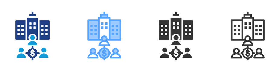 Poster - Equity icon set multiple style collection