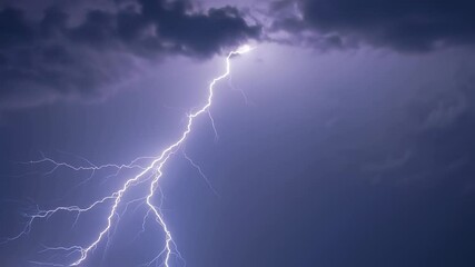 Wall Mural - Thunderstorm and lightning on the black clouds