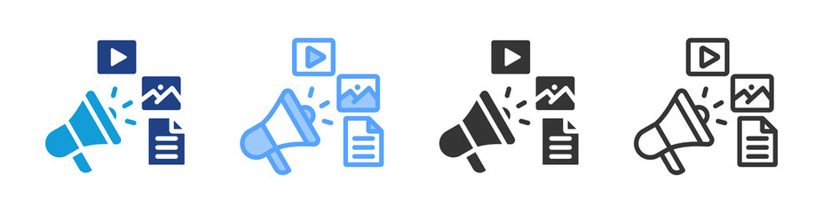 Aufkleber - Content Marketing icon set multiple style collection