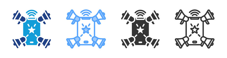 Poster - Influencer Marketing icon set multiple style collection