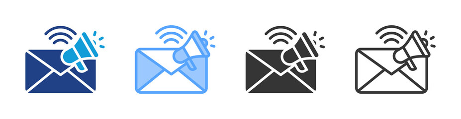 Aufkleber - Direct Marketing icon set multiple style collection