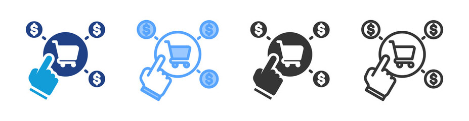 Poster - Cost Per Acquisition icon set multiple style collection
