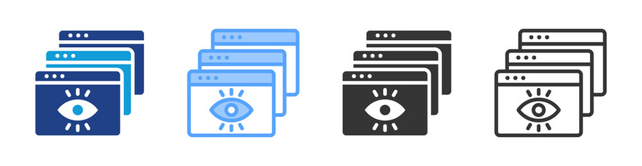 Poster - Page Views icon set multiple style collection
