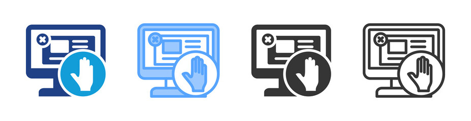 Poster - Ad Blocker icon set multiple style collection