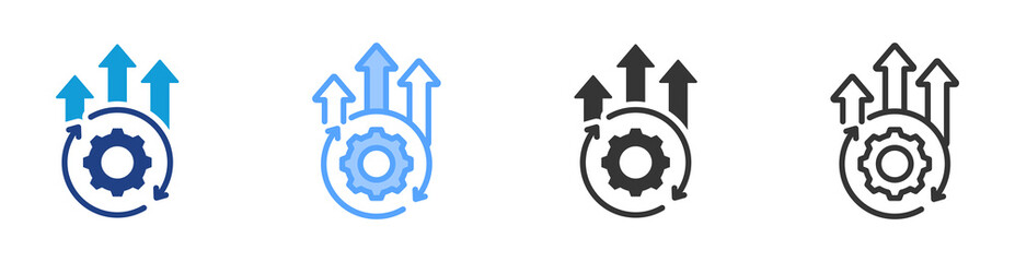 Fototapete - Continuous Improvement icon set multiple style collection