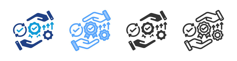 Fototapete - TQM icon set multiple style collection