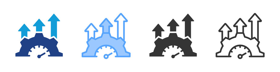 Fototapete - Performance Improvement icon set multiple style collection