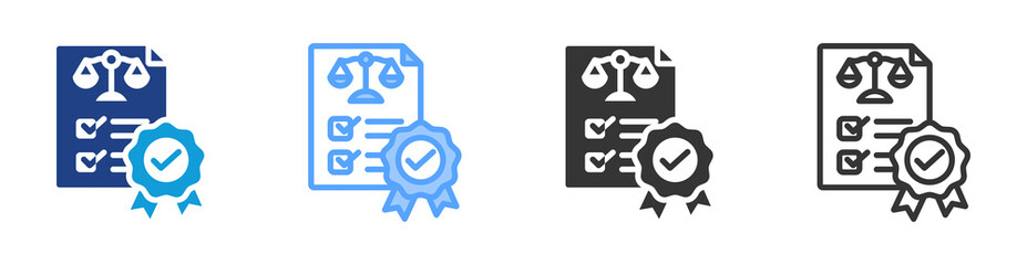 Poster - Quality Standards icon set multiple style collection