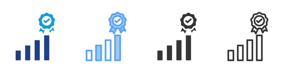Poster - Success icon set multiple style collection