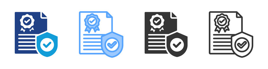 Poster - Quality Policy icon set multiple style collection