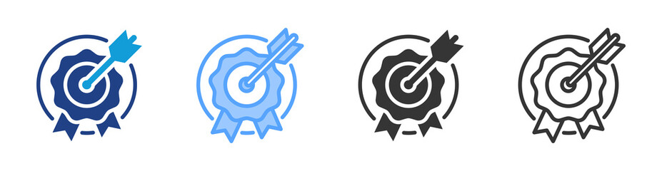 Poster - Quality Objective icon set multiple style collection
