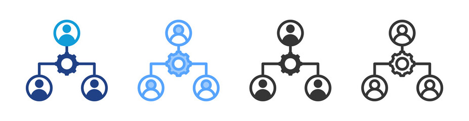 Fototapete - Organization icon set multiple style collection