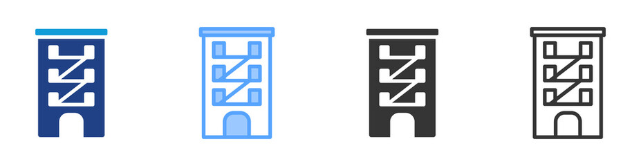 Poster - Tenement icon set multiple style collection