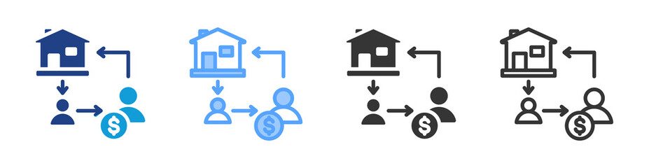 Poster - Broker icon set multiple style collection