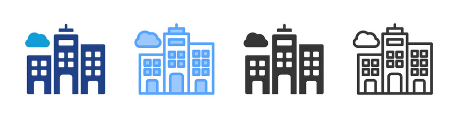 Poster - Commercial Real Estate icon set multiple style collection