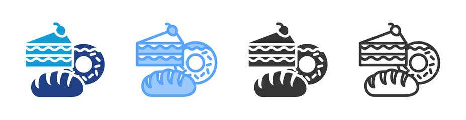 Poster - Bakery icon set multiple style collection