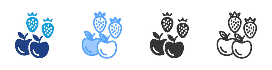 Poster - Fresh Fruit icon set multiple style collection