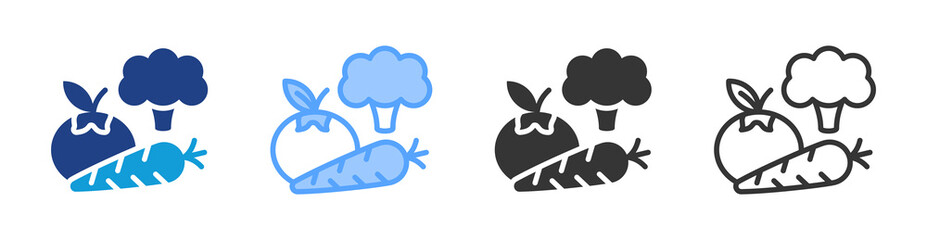 Poster - Vegetables icon set multiple style collection