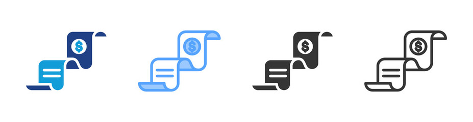 Poster - Receipt icon set multiple style collection